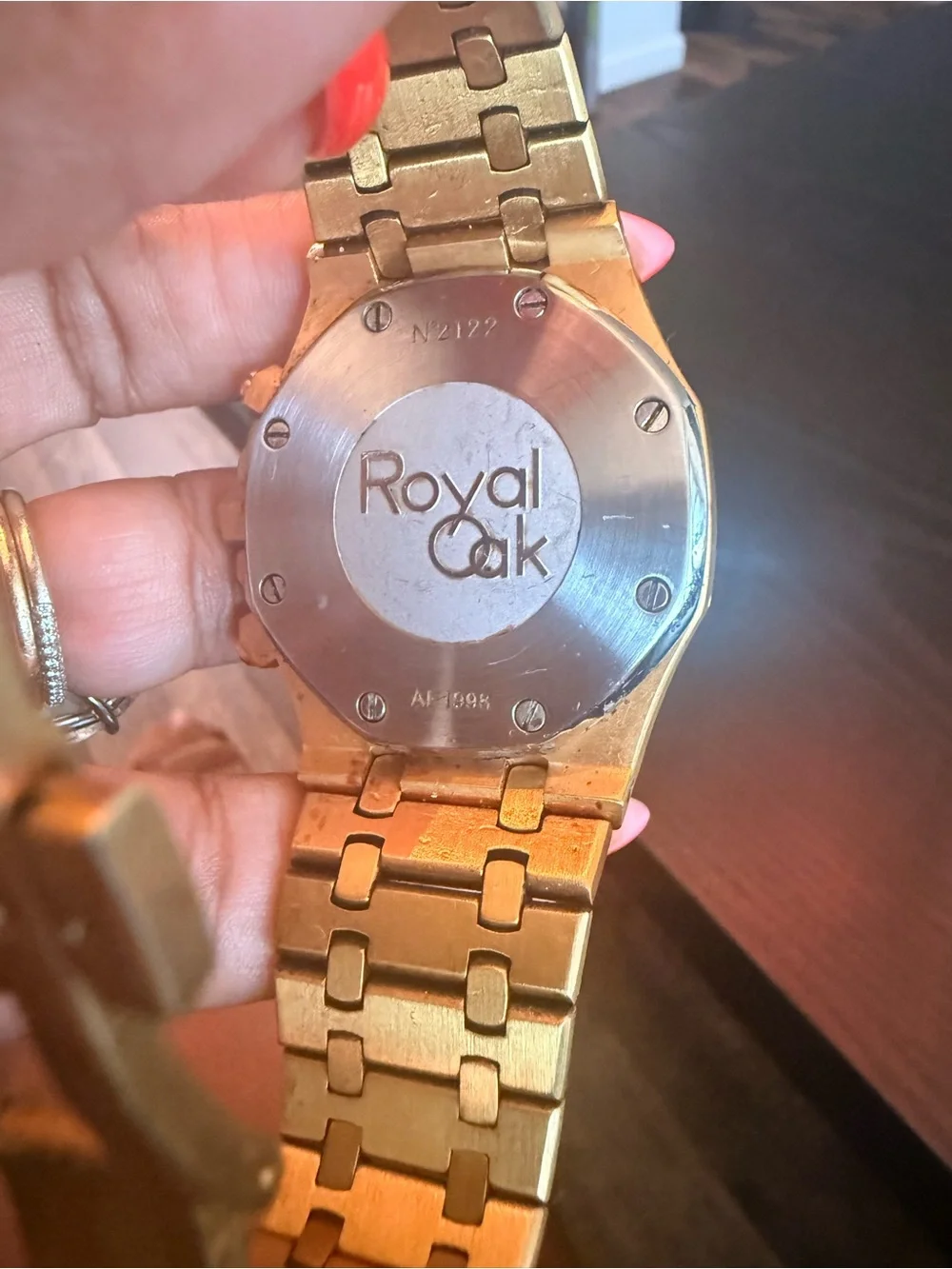 AP Similar Automatic Gold Chronograph Watch - Gold/Blue